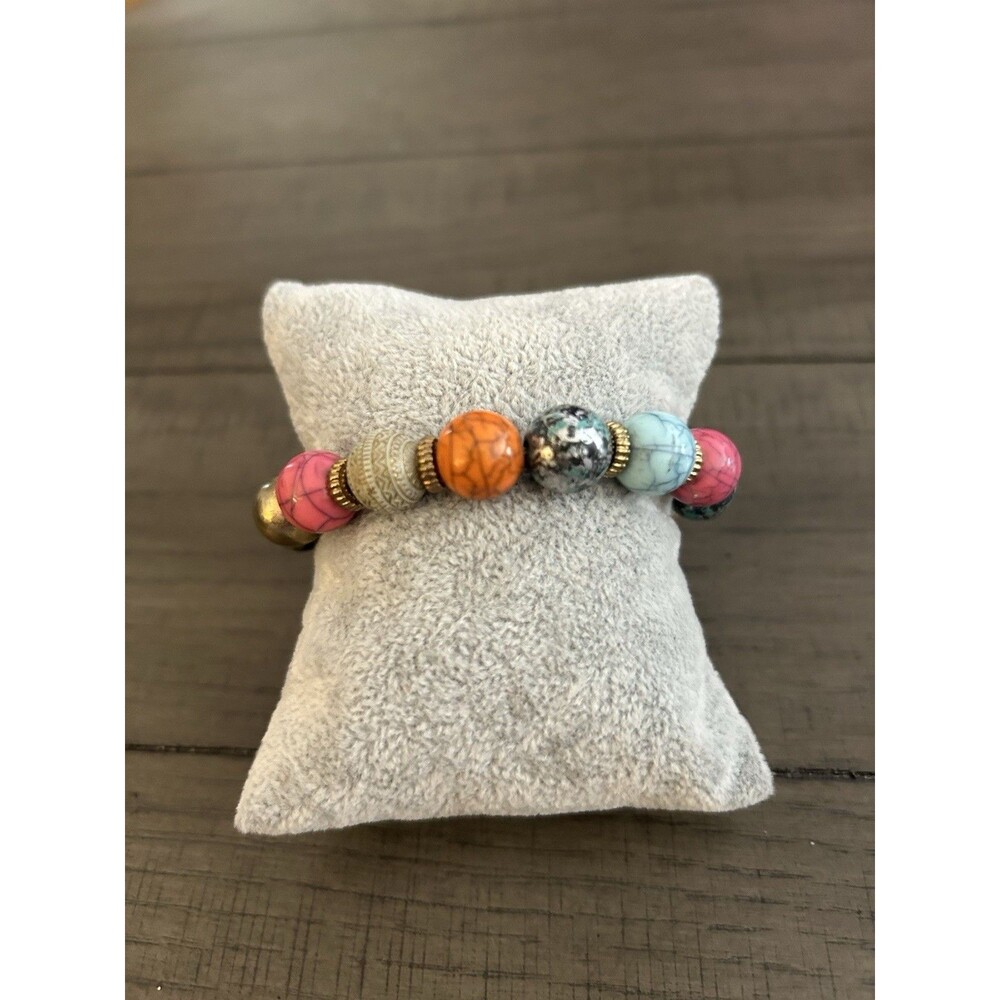 Multicolor Beaded 2.5 Inch Stretch Bracelet